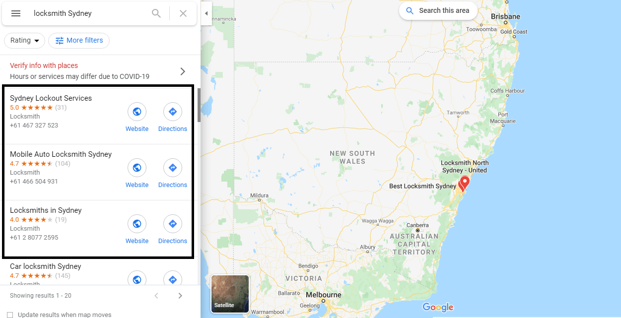 GMB Listing on Google Map